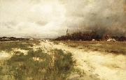 unknow artist Coast Landscape, Dunes and Windmill Spain oil painting artist